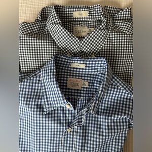 Bundle of 2- J. Crew Men’s Secret Wash Slim Shirts in Gingham